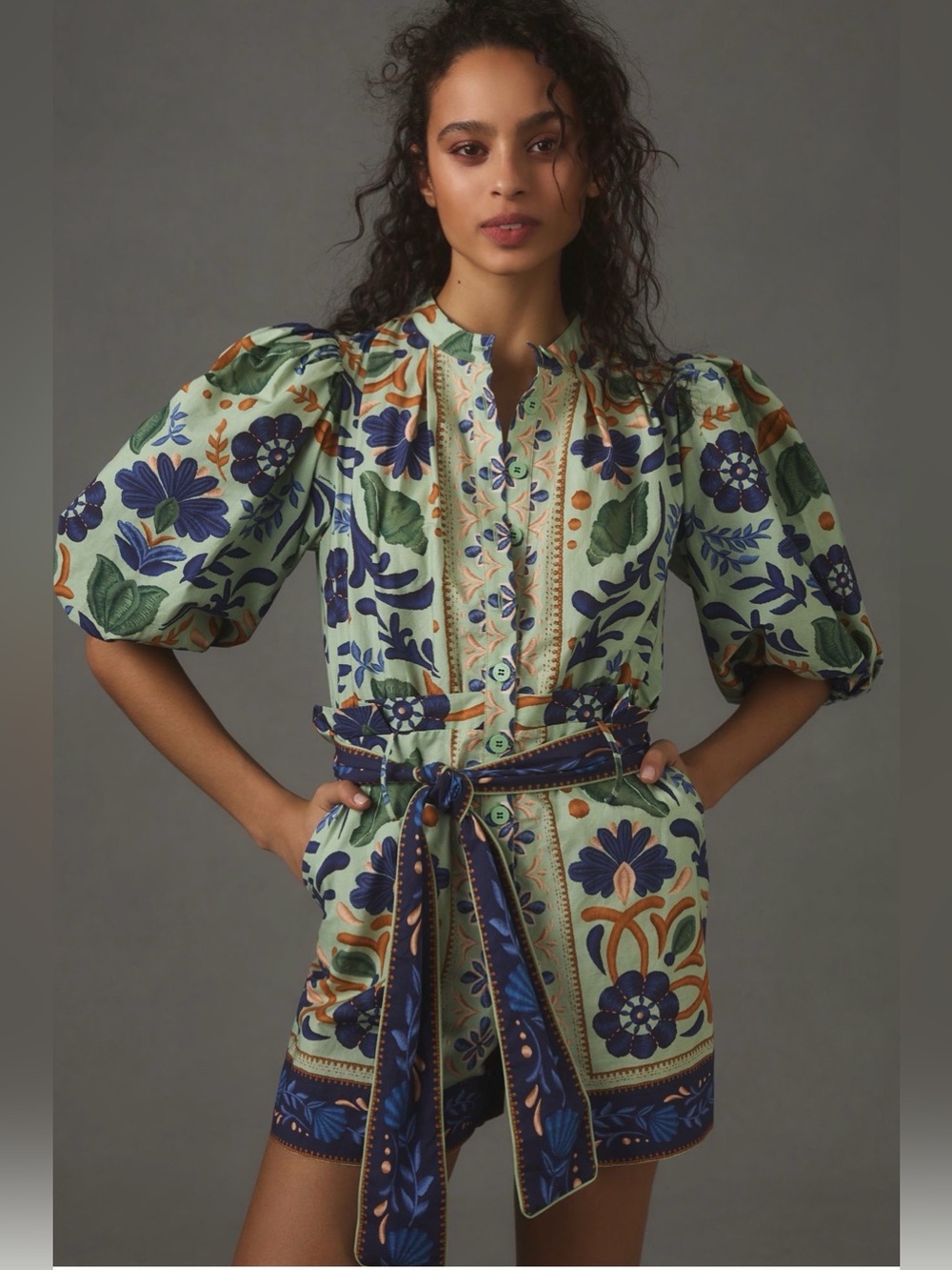 Farm Rio Ocean Tapestry Romper - Picture 3 of 9